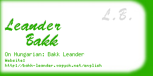 leander bakk business card